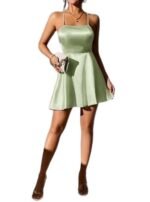 Vestido Tirantes Espalda Abierta - Elegante Satén Cruzado Nudo - Imagen 4