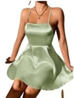Vestido Tirantes Espalda Abierta - Elegante Satén Cruzado Nudo - Imagen 5
