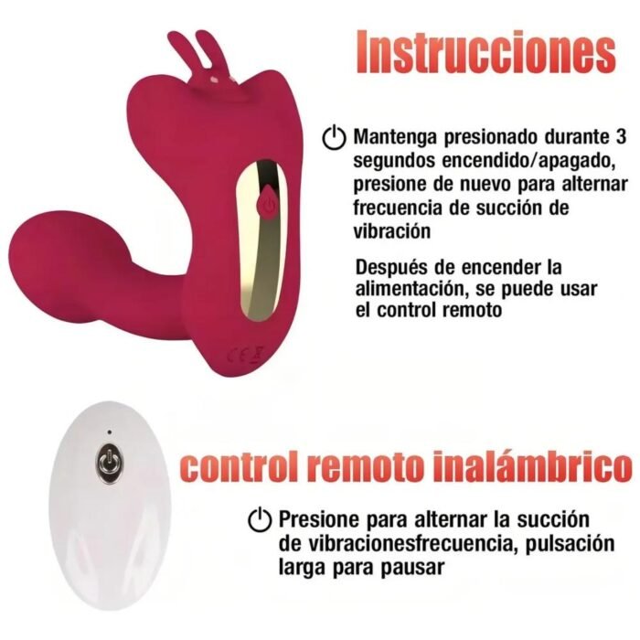 Vibrador Succionador Control Remoto - Estimulación Personalizada y Silenciosa - Imagen 7