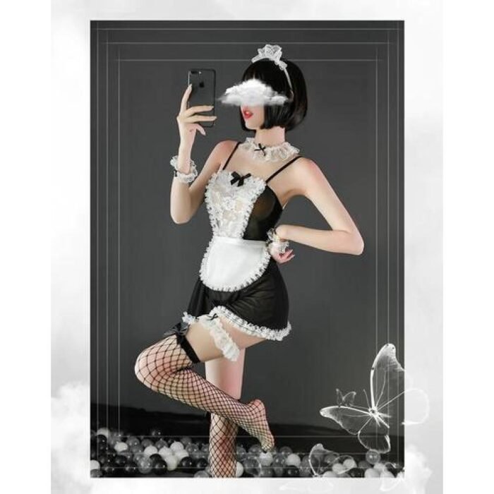Disfraz mucama babydoll elegante - Estilo clásico con encaje y comodidad - Imagen 4
