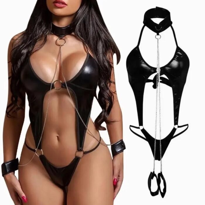 Lencería Erótica Mujer Eco Cuero - Elegancia y Sensualidad en Cada Curva - Imagen 3