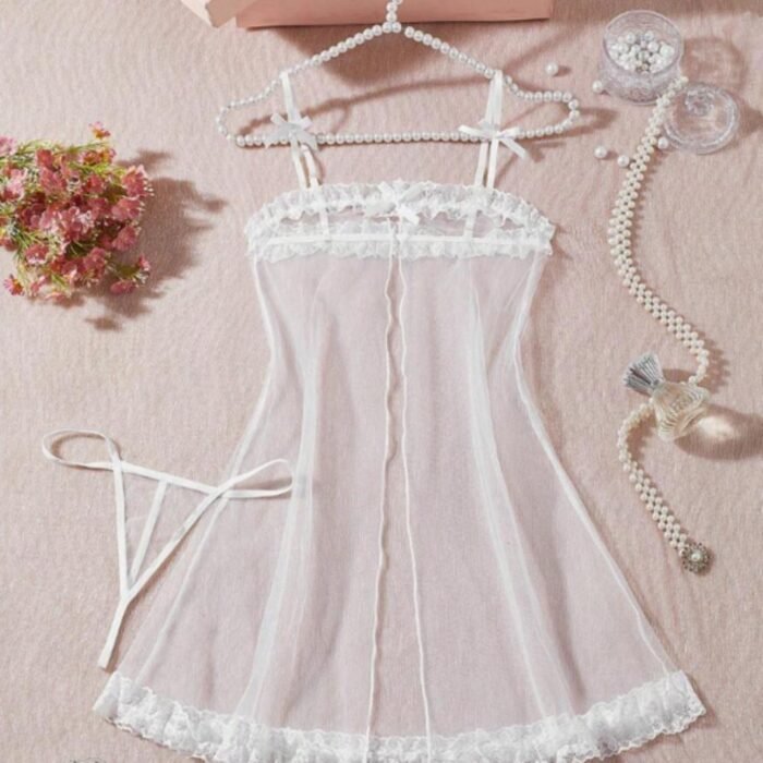 Lencería Babydoll Sexy Transparente Mujer - Elegancia y Comodidad Ideal - Imagen 6