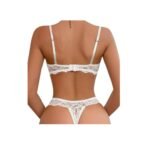 Lencería Sexy Encaje Aros 2 Piezas - Elegante Conjunto Blanco con Tanga - Imagen 5