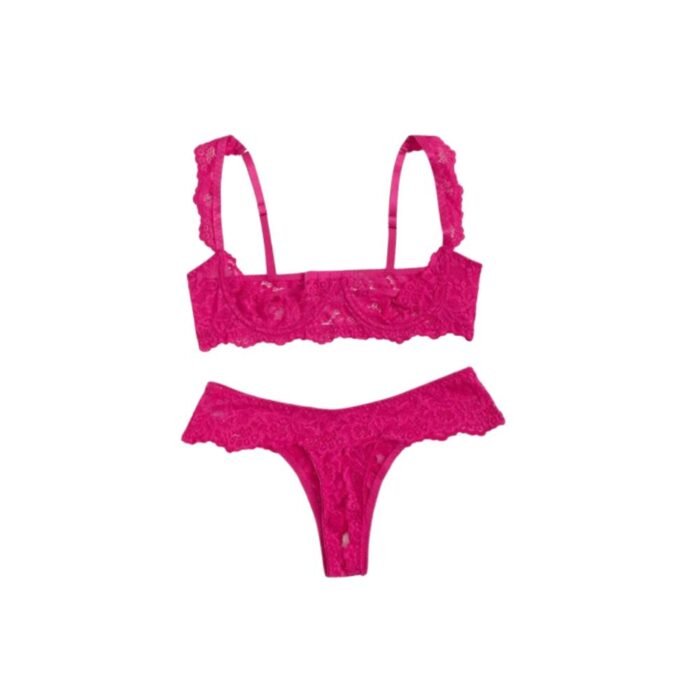 Lencería Sexy Encaje Aros 2 Piezas - Elegante Conjunto Blanco con Tanga - Imagen 8