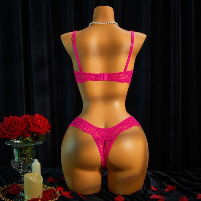 Lencería Sexy Encaje Aros 2 Piezas - Elegante Conjunto Blanco con Tanga - Imagen 9