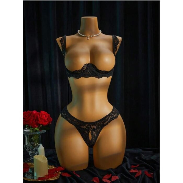 Lencería Sexy Encaje Aros 2 Piezas - Elegante Conjunto Blanco con Tanga - Imagen 11