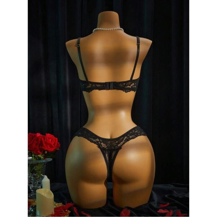 Lencería Sexy Encaje Aros 2 Piezas - Elegante Conjunto Blanco con Tanga - Imagen 12