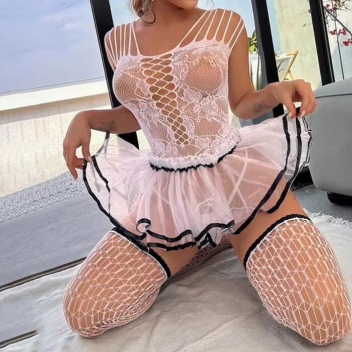 Lencería Sexy Babydoll Malla Transparente - Elegante y Sofisticada - Imagen 2