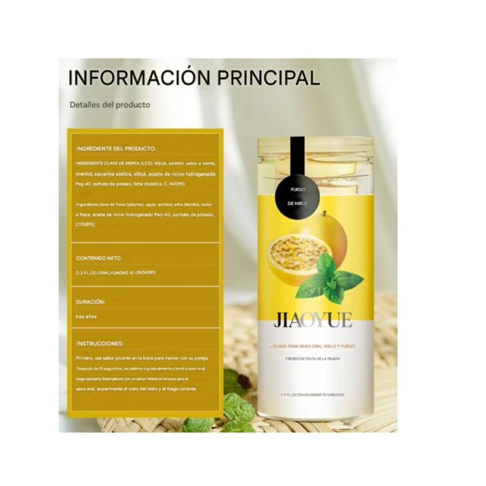 Lubricante Comestible Maracuyá Sexo Oral - Efecto Frío y Calor - Imagen 5