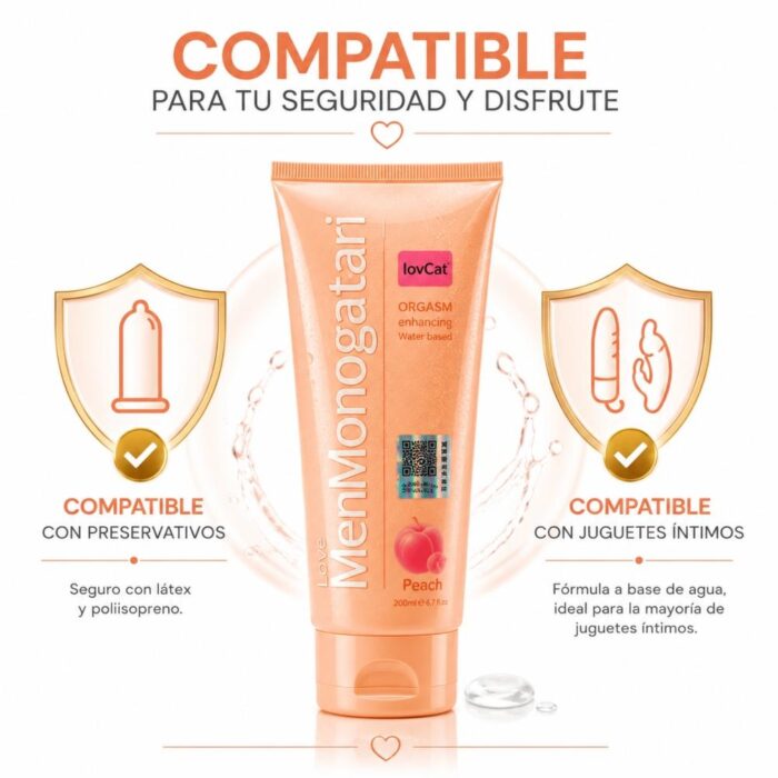 Lubricante Durazno Larga Duración - Suave y Sedoso a Base de Agua - Imagen 7