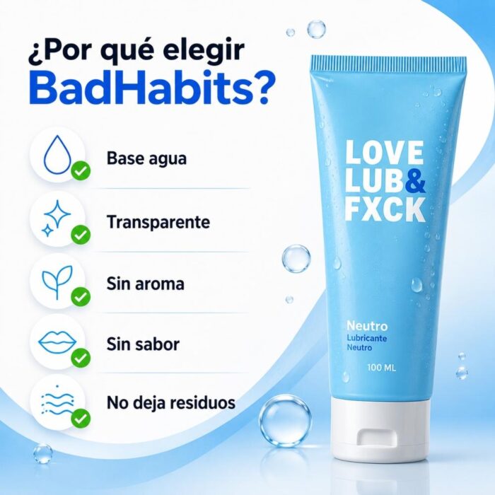 Lubricante Neutro BadHabits 100ML - Deslizamiento Suave y Natural - Imagen 2