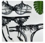 Set Lenceria Encaje Floral Negro - Elegancia y Sensualidad Atractiva - Imagen 7