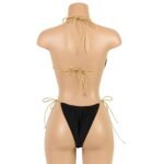 Traje Baño Corte Alto Tiras Doradas - Elegancia y Estilo Sexy - Imagen 4