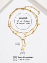 Tobillera Multicapa Luna Estrella Elegante - Diseño Versátil y Moderno - Imagen 4