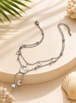 Tobillera Multicapa Luna Estrella Elegante - Diseño Versátil y Moderno - Imagen 8
