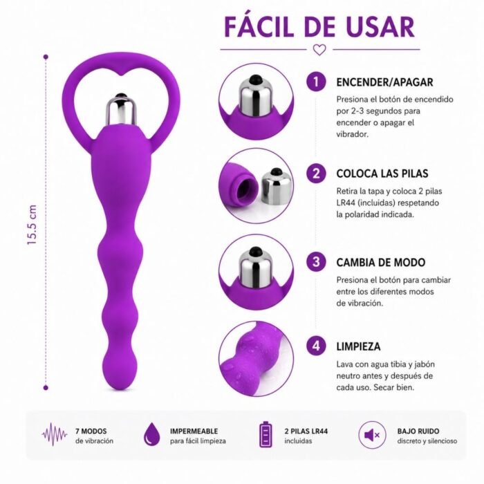 Vibrador Anal Silicona Próstata - Intensidad Potente y Diseño Ergonómico - Imagen 5