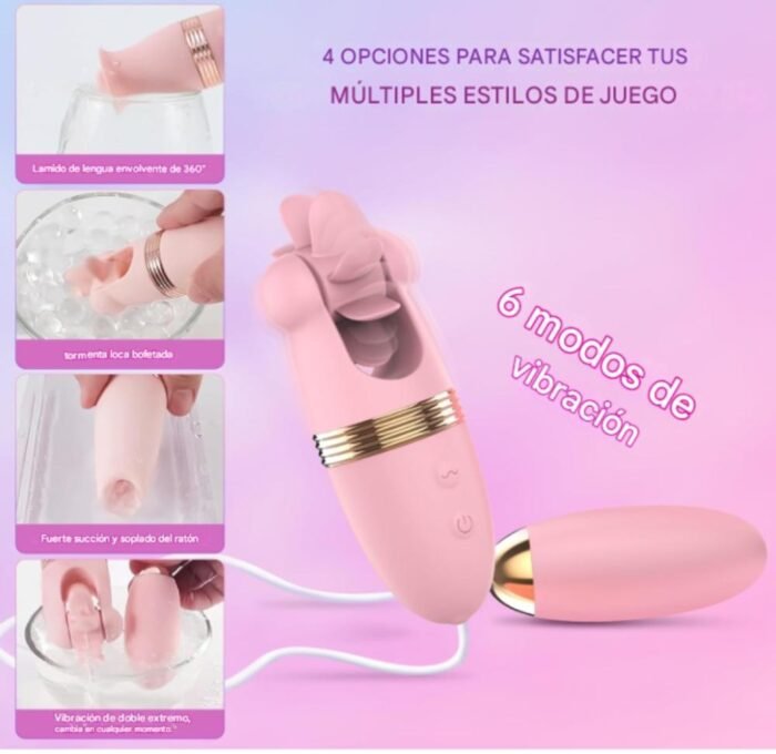 Vibrador doble con huevo LILO - Doble estimulación y succión placentera - Imagen 4