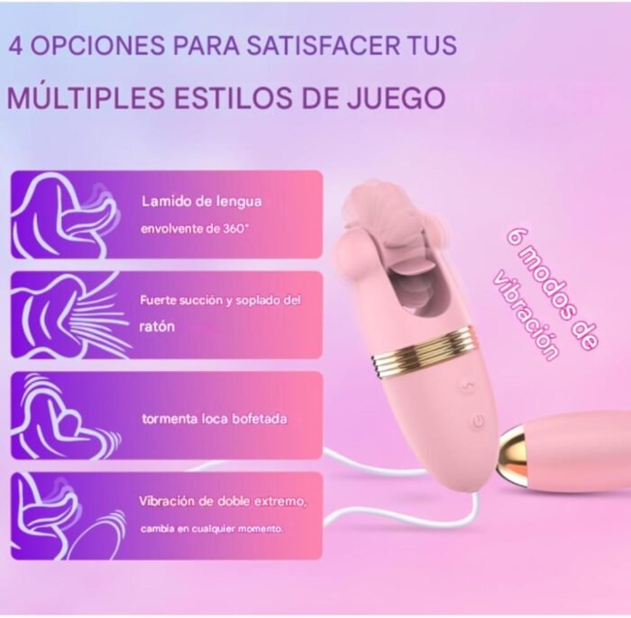 Vibrador doble con huevo LILO - Doble estimulación y succión placentera - Imagen 6