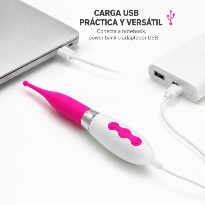 Vibrador Masajeador Corporal Recargable USB - Estimulación Precisa y Compacta - Imagen 7