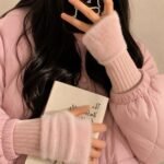 Guantes suaves  de invierno sin dedos medio dedo esponjoso - Imagen 3