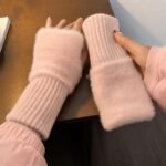 Guantes suaves  de invierno sin dedos medio dedo esponjoso - Imagen 4