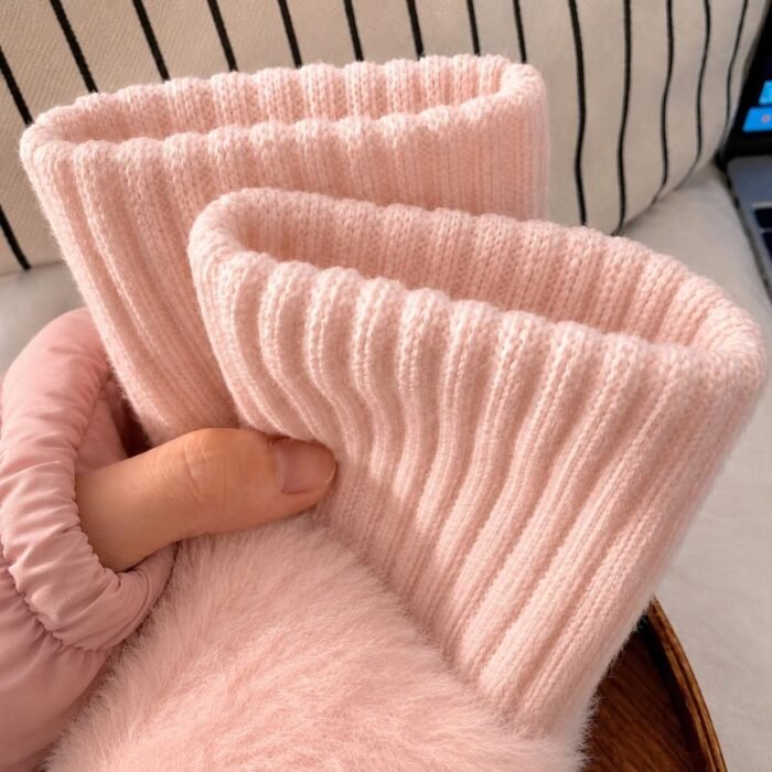 Guantes suaves  de invierno sin dedos medio dedo esponjoso - Imagen 8