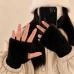 Guantes suaves  de invierno sin dedos medio dedo esponjoso - Imagen 10