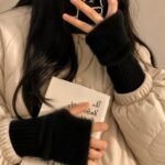 Guantes suaves  de invierno sin dedos medio dedo esponjoso - Imagen 11