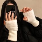 Guantes suaves  de invierno sin dedos medio dedo esponjoso - Imagen 22