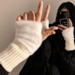 Guantes suaves  de invierno sin dedos medio dedo esponjoso - Imagen 23