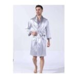 Bata Hombre Satin Seda Camison Kimono Estampado Original - Imagen 4