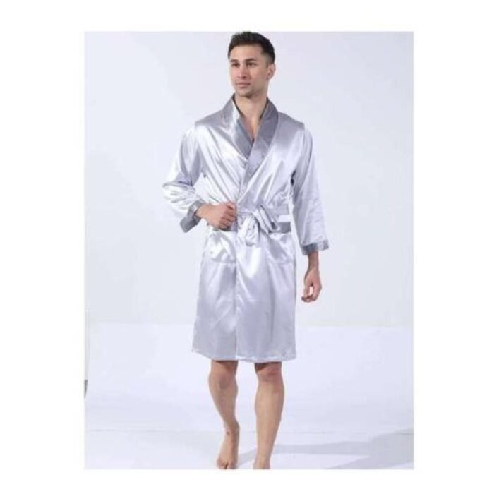 Bata Hombre Satin Seda Camison Kimono Estampado Original - Imagen 4
