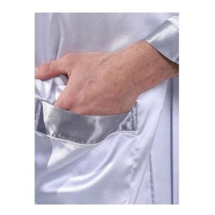 Bata Hombre Satin Seda Camison Kimono Estampado Original - Imagen 5