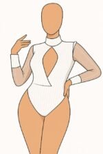 Body Enterizo sexy de manga larga con cuello alto y corte para mujer - Imagen 8